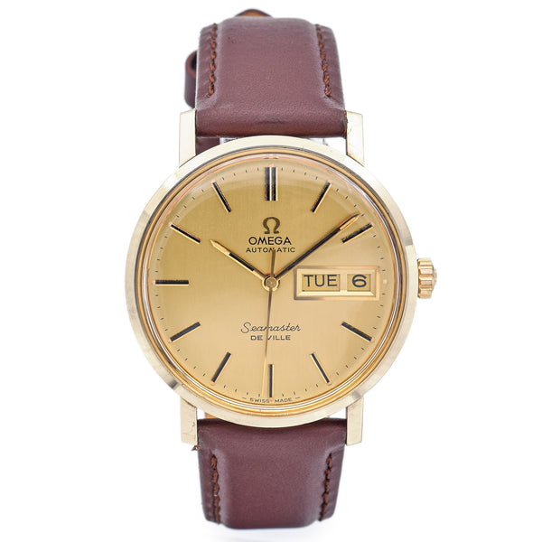 Vintage Omega Seamaster De Ville Men's 14K Gold Automatic Wristwatch Ref C6865