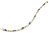 Estate 18K Yellow Gold Sapphire & 0.70 TCW Diamond Tennis Bracelet