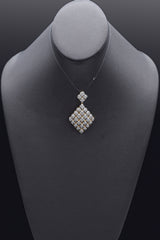 Estate 14K Yellow Gold 2.61 TCW Diamond Cluster Large Pendant