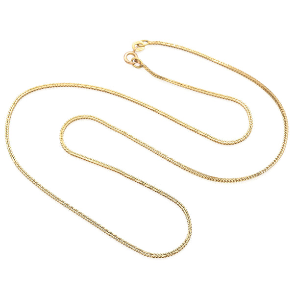 Balestra 14K Yellow Gold 1 mm Wheat Chain Necklace 18 Inches