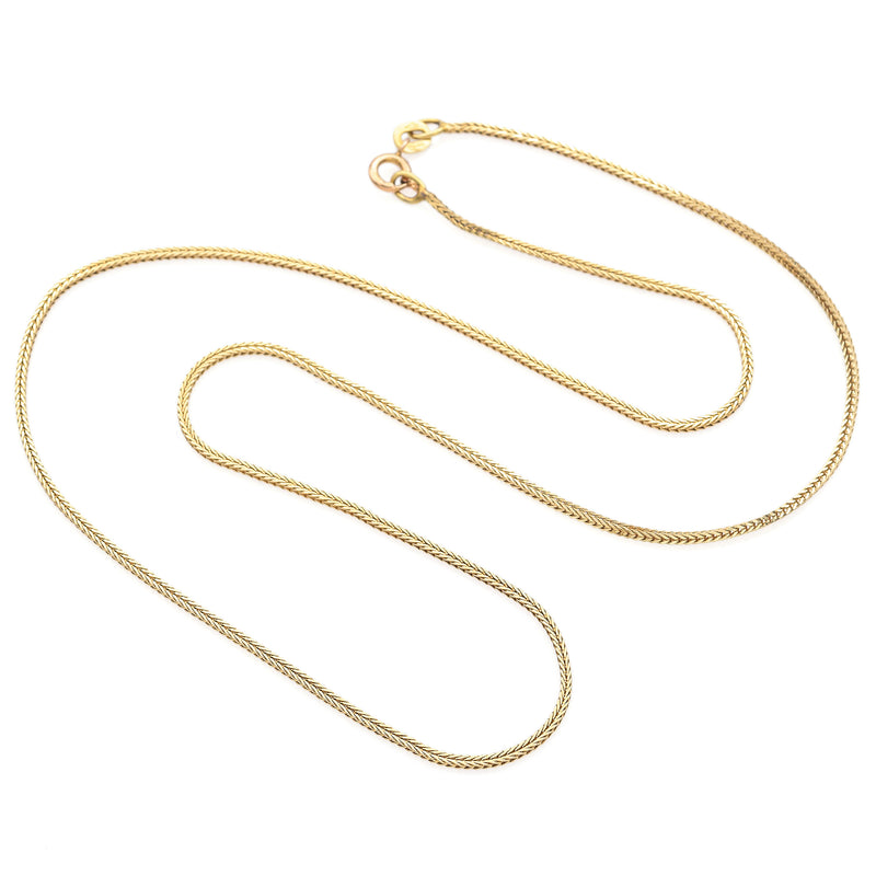 Balestra 14K Yellow Gold 1 mm Wheat Chain Necklace 18 Inches