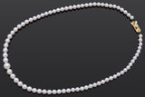 Mikimoto 14K Yellow Gold 4-8.5 mm Cultured Pearl Beaded Strand Necklace + Box