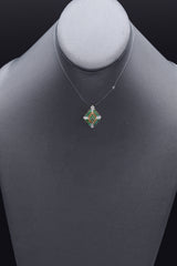 Vintage 14K Yellow Gold Emerald & Diamond Pendant 24 x 18 mm