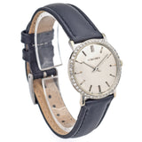 Vintage Longines 14K White Gold Diamond Bezel Hand Wind Men's Watch 28 mm