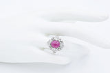 Vintage Asian Silver & Gold Alloy Ruby & 0.73TCW Diamond Cocktail Ring Size 6.75