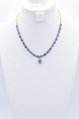 Vintage 24K & 14K Gold Color Changing Tanzanite & 0.95 TCW Diamond Necklace