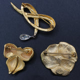 Lot of 27 Judith Jack Gold Plated & Sterling Silver Marcasite Pearl Brooches Necklace