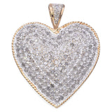 Estate 10K White & Yellow Gold 1.00 TCW Diamond Heart Pendant