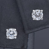 Vintage 14K White Gold 0.50 TCW Diamond Round Screw-Back Stud Earrings 4 mm