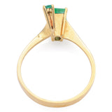 Vintage 18K Yellow Gold Emerald Band Ring Size 6.75