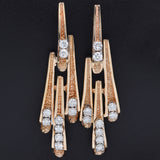 Vintage 14K Yellow Gold 0.88 TCW Diamond Dangle Earrings