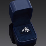 Estate 14K White Gold 0.29 TCW Diamond Band Ring Size 7 + Box