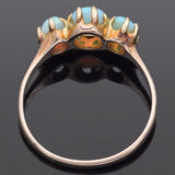 Antique 10K Yellow Gold Opal Band Ring Size 8
