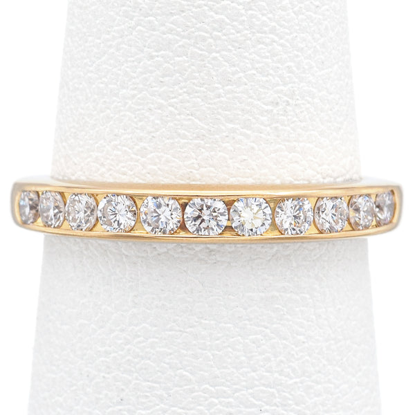 Tiffany & Co. 0.44 TCW Diamond 18K Yellow Gold Half Eternity Band Ring Size 6
