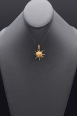 Vintage 18K Yellow Gold Spike Ball Pendant 32 x 25 mm