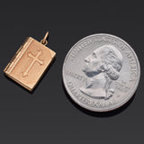 Vintage 14K Yellow Gold Lord's Prayer Holy Bible Charm Pendant 2.3 Grams