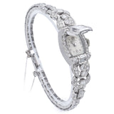 Antique Hamilton Platinum 3.70 TCW Diamond Women's Hand Wind Bracelet Watch