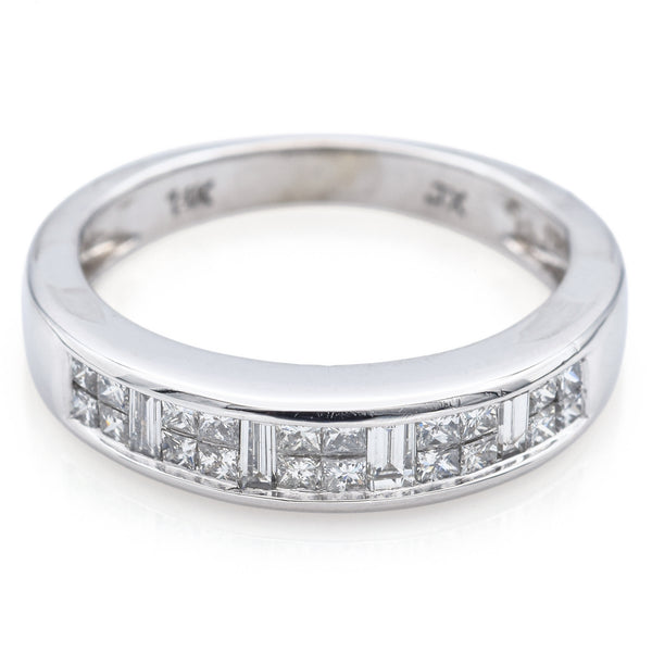 Estate 0.51 TCW Diamond 14K White Gold Band Ring Size 5.5