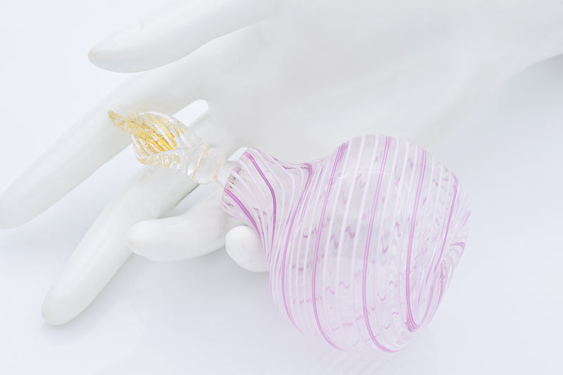 Designer Murano Art Glass Perfume Bottle Decanter with Stopper