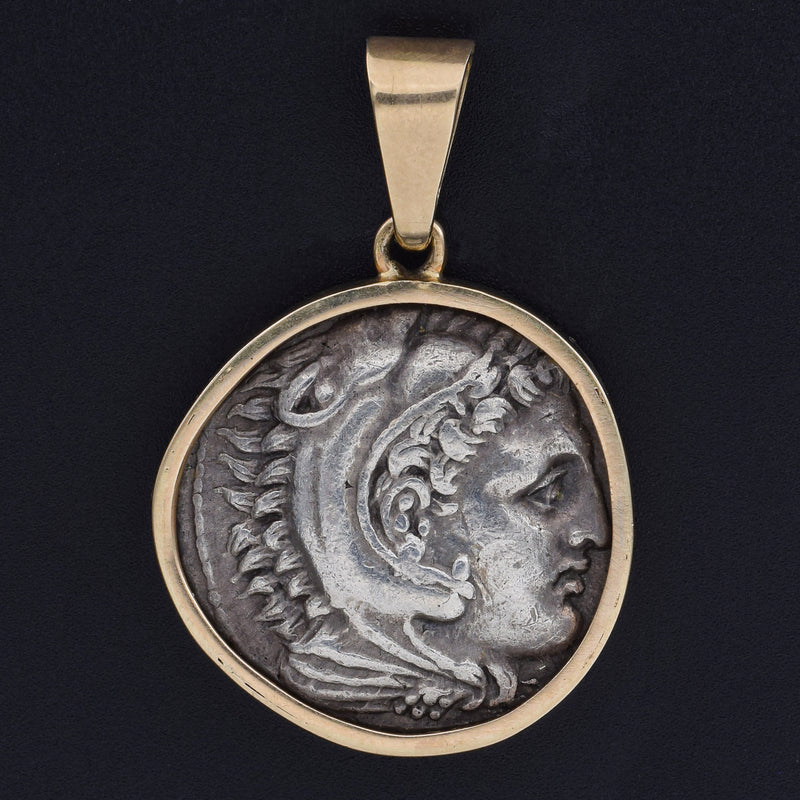 Vintage Greek Alexander The Great Drachma Ancient Coin Pendant in