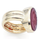 Estate 14K Yellow Gold Carnelian Roman Soldier Intaglio Oval Ring Size 6