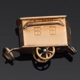 Vintage 14K Yellow Gold Wagon Movable Charm Pendant 2.5 Grams