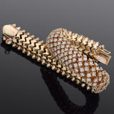 Vintage 14K Yellow Gold 9.45 TCW Diamond Tennis Bracelet 13.7 mm