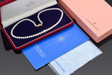 Mikimoto 14K Yellow Gold 4-8.5 mm Cultured Pearl Beaded Strand Necklace + Box