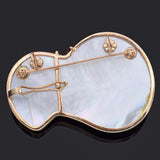 Estate 14K Yellow Gold Mabe Pearl & 0.30 TCW Diamond Large Pendant Brooch Pin