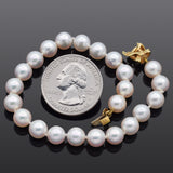 Tiffany & Co. 18K Yellow Gold X Signature Akoya Pearl Beaded Strand Bracelet