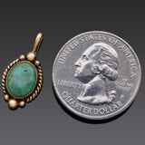 Cortez Vintage 14K Yellow Gold Turquoise Pendant