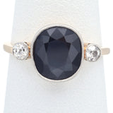Antique 18K Yellow Gold 2.12 Ct Sapphire & Diamond Band Ring Size 5