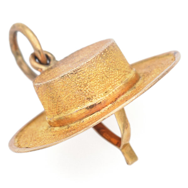 Vintage 17K Yellow Gold Hat Charm Pendant 1.0 Grams
