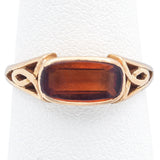 Vintage 14K Yellow Gold Citrine Band Ring Size 5