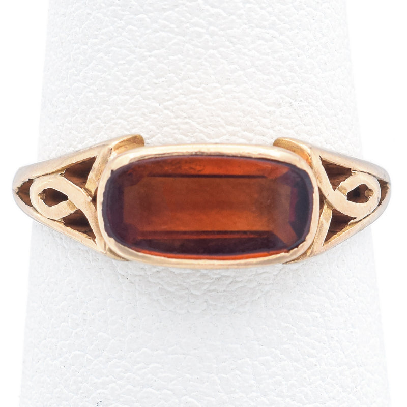 Vintage 14K Yellow Gold Citrine Band Ring Size 5