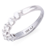 Estate 14K White Gold 0.77 TCW Diamond Semi-Eternity Band Ring Size 8