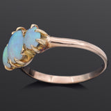 Antique 10K Yellow Gold Opal Band Ring Size 8