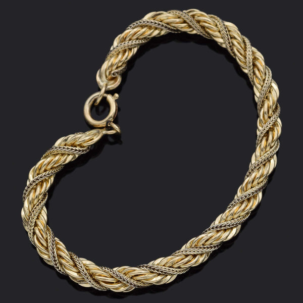 Vintage 1/20 12K GF Rope Chain Bracelet 6.75 Inches