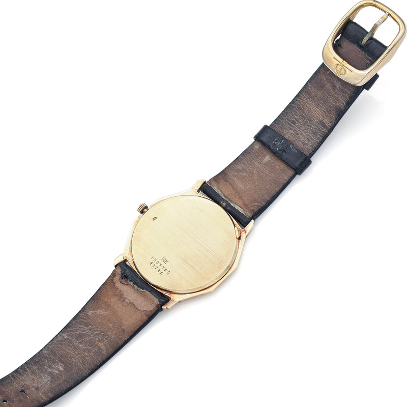 Baume & Mercier Geneve 14K Gold Diamond Dial Quartz Men's Watch Ref. 97266 + Box