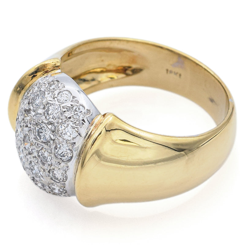 Estate 18K Yellow Gold 0.88 TCW Diamond Band Ring Size 7.25