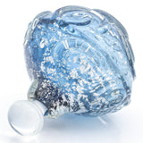 Vintage Designer Signed Metallic & Blue Glass Bottle with Stopper