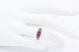 Antique Victorian 15K Yellow Gold Multi-Stone Regard Acrostic Band Ring Size 5.5