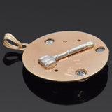 Vintage 14K Yellow Gold 0.59 TCW Old Euro Diamond Crown Pendant