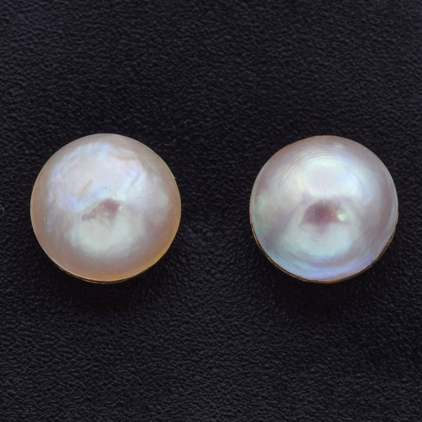 Vintage Pearl 14K Yellow Gold Screw Back Stud Earrings 5.5 mm