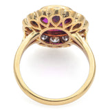 Vintage 18K Yellow Gold 1.62Ct Rubellite & 1.20 TCW Diamond Cocktail Ring Size 6