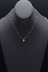 Estate 0.85 Carat Diamond 13K Yellow Gold Pendant & 14K Necklace 16.5"