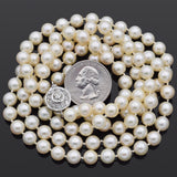 Antique 14K White Gold & Platinum Pearl & 1.02TCW Diamond Beaded Strand Necklace