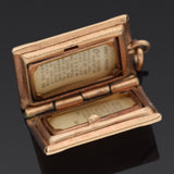 Vintage 14K Yellow Gold Lord's Prayer Holy Bible Charm Pendant 2.3 Grams