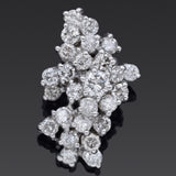 Vintage 14K White Gold 2.25 TCW Diamond Large Cluster Pendant