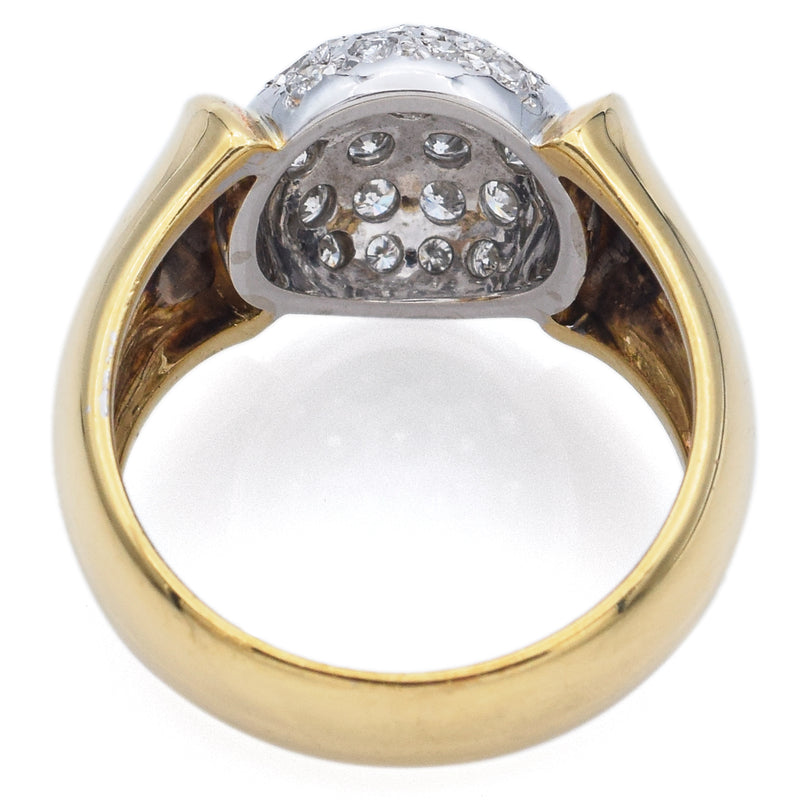 Estate 18K Yellow Gold 0.88 TCW Diamond Band Ring Size 7.25
